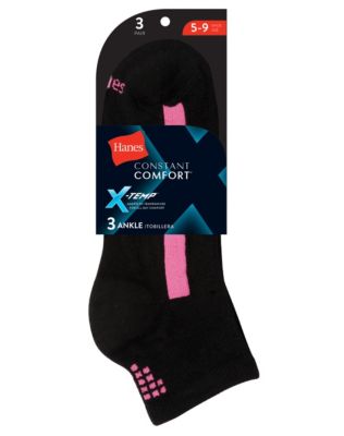 New Hanes Women's Constant Comfort; XTemp Ankle Socks 3Pairs