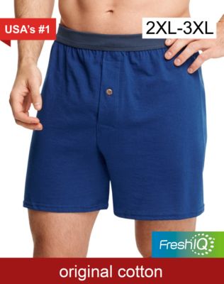 Hanes Men's TAGLESS&reg; Knit Boxers with ComfortSoft Waistband 2X 5-Pack