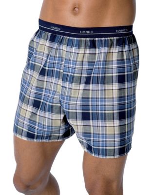 Hanes Men's Plaid Woven Boxers with Comfort Flex® Waistband 3-Pack