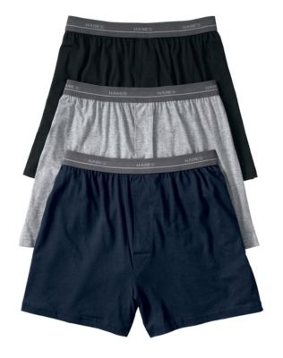 Hanes Boys' Solid Knit Boxer 3-Pack