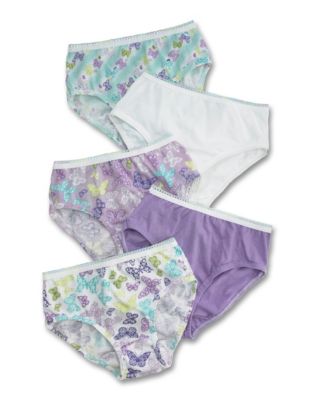 Hanes Girls' No Ride Up Cotton Low Rise Briefs 5-Pack