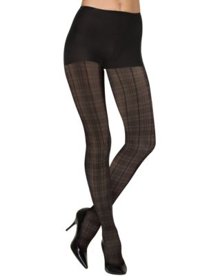 Hanes Silk Reflections Sheer Plaid Control-Top Hosiery