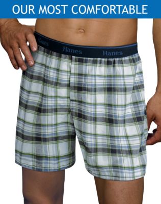 Hanes Classics Men's Woven Plaid Boxers 4-Pack