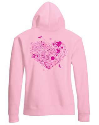Hanes Pink Whimsical Heart Women's Hoodie Sweatshirt