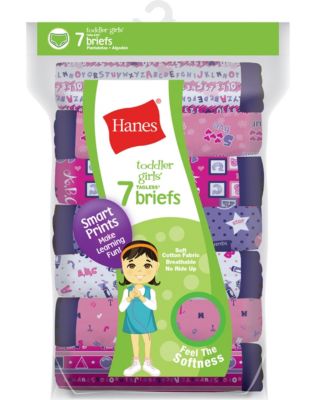 Hanes Tagless&reg;  Toddler Girls Days of the Week Pre-Shrunk Cotton Briefs 7-Pack