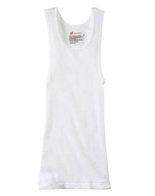 Hanes Classics Boys' White Tank 4-Pack