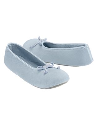 Hanes Women's Velour Ballerina Slippers