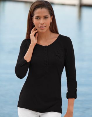 Hanes Signature&reg; Women's Camp Henley