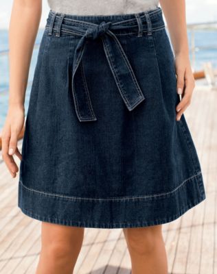 Hanes Signature™ Women’s Belted Denim Skirt
