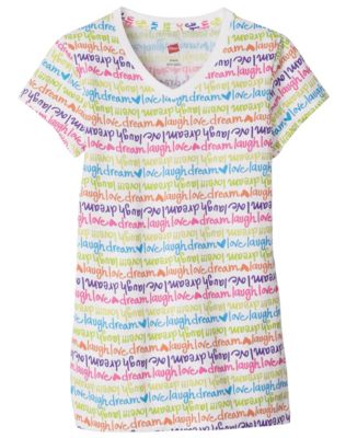 Hanes Girls’ Dream Laugh Love V-Neck T-Shirt