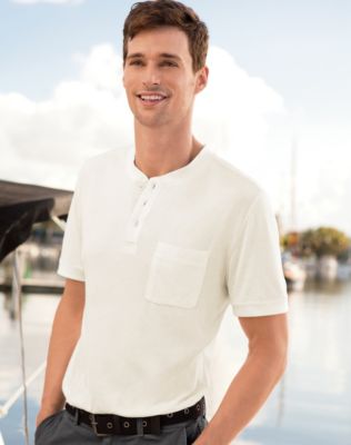 Hanes Signature&reg; Men's Short-Sleeve Slub Henley