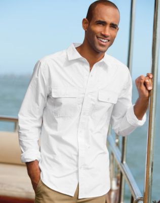 Hanes Signature&reg; Men's Patch Pocket Poplin Shirt