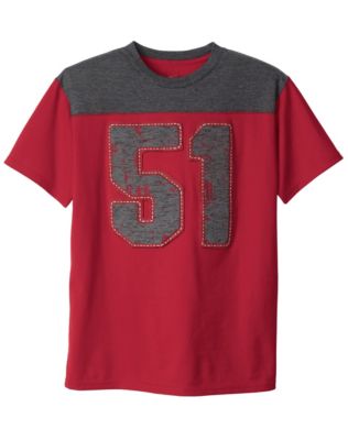 Hanes Boys’ Number 51 Crewneck Football T-Shirt