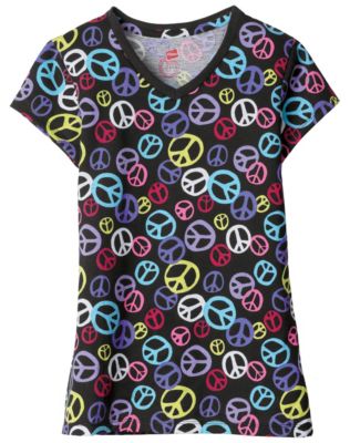 Hanes Girls’ Give Peas A Chance V-Neck T-Shirt