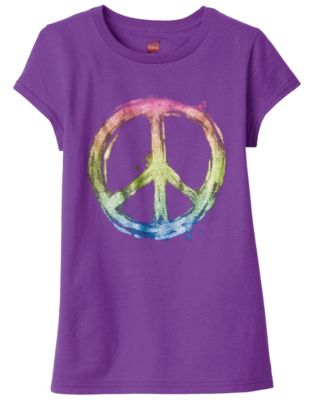 Hanes Girls’ Peace Sign Graphic T-Shirt