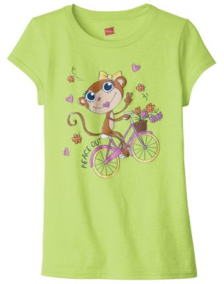 Hanes Girls’ Peace Out Monkey Graphic T-Shirt