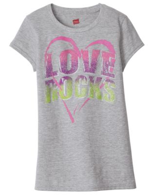 Hanes Girls’ Love Rocks Graphic T-Shirt