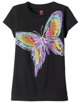 Hanes Girls’ Butterfly Graphic T-Shirt