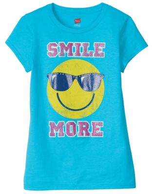 Hanes Girls’ Smile More Graphic T-Shirt