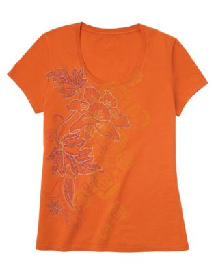 Hanes Women's Leaves of Lace Scoopneck T-Shirt