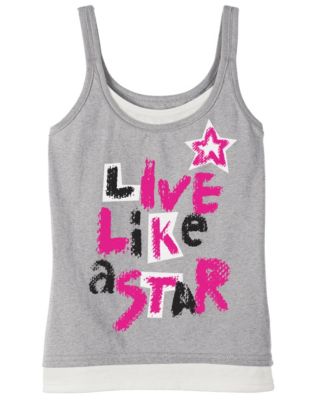 Hanes Girls’ Live Like a Star Graphic Tank