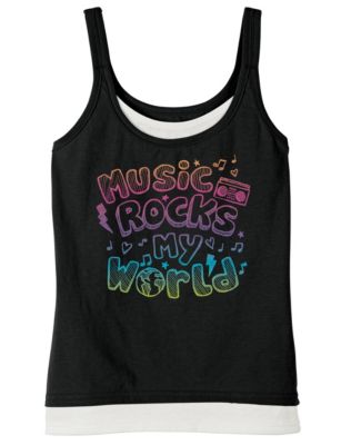 Hanes Girls’ Music Rocks Graphic Tank