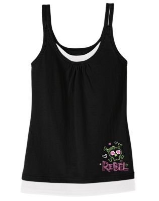 Hanes Girls' 2-Fer Graphic Tank