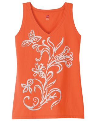 Hanes Women's Bright Floral Graphic Tank
