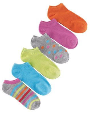 Hanes Women's Brights, Stripes & Dots Low-Cut Socks 6-Pack