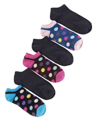  Hanes Women??'s Dots & Solids Low-Cut Socks 6-Pack 