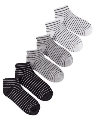 Hanes Women's Pinstripe Ankle Socks 6-Pack