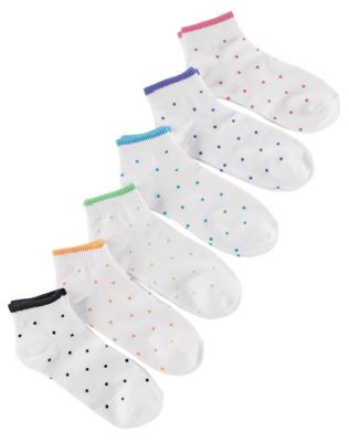 Hanes Women's Tiny Dots Ankle Socks 6-Pack