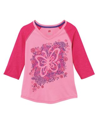 Girls' Butterfly Floral Baseball Tee