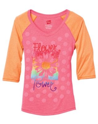 Girls' Flower Power Baseball T