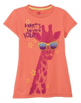Girls' Giraffe Glasses Graphic Tee