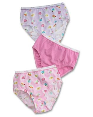 Hanes Girls' No Ride Up Cotton Briefs 3-Pack