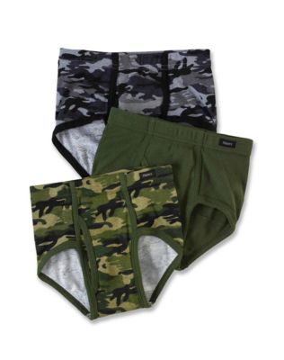 Hanes Classics Boys' No Ride Up Camo Briefs 3-Pack