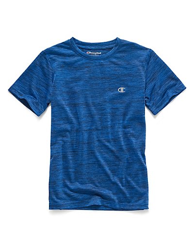 UPC 735869100546 product image for Champion Boys' Short-Sleeve Linear Heather Tee Awesome Blue Twisted To Black S | upcitemdb.com