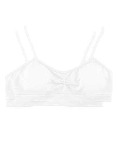 Hanes Girls' Seamless Molded Cup Wirefree Bra 2-Pack White/W