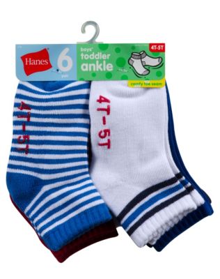 Hanes Boys' Infant/Toddler Ankle EZ Sort® Socks 6-Pk