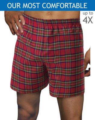 Hanes Classics Men's Extended Sizes Tartan Boxers with Comfort Flex® Waistband 2-Pack