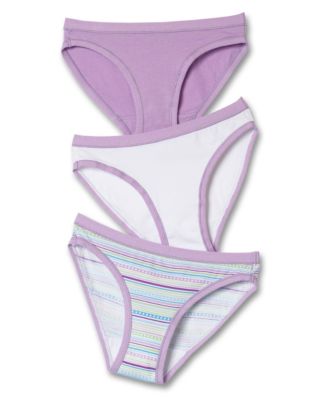 Hanes Girls' Stretch Cotton Bikini Panties with ComfortSoft&reg; Waistband 3-Pack