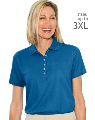 Outer Banks by Hanes Egyptian Cotton Women's Polo with No-Curl Collar