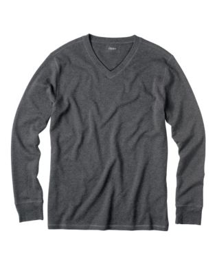 Hanes Long-Sleeve Waffle Thermal V-Neck