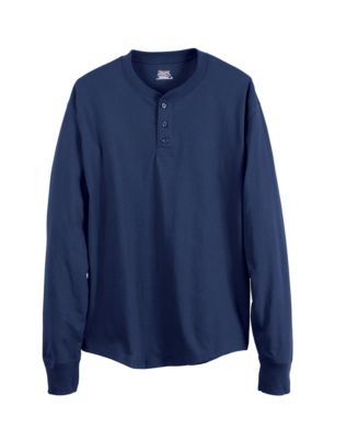 Hanes Long-Sleeve Beefy-T Adult Henley