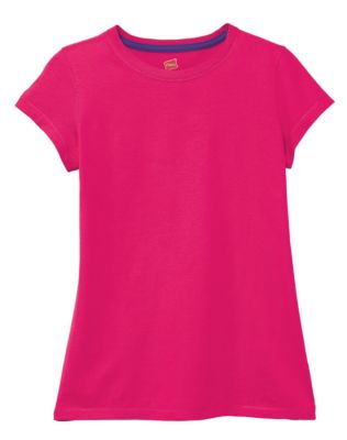 Girls' Solid Crew Neck Tee