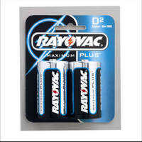 2 Pack D Alkaline Battery 813-2 by Spectrum Rayovac Best Price