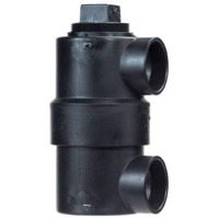1 1/2 By 3 By 6 Inch Black Swivel Drum Trap Adapter With Plug All Hub 03100H by B and K Mueller