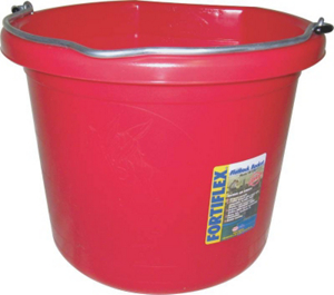 24 Quart Flat Side Bucket Red FB-124 R by Fortex Fortiflex Best Price