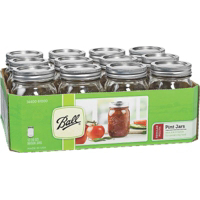 Ball Pt Regular Mason Canning Jars With Lids Pack of 12 61000 by Jarden Home Brands